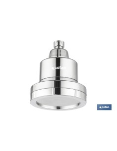 ROCIADOR DE DUCHA CON 15 FILTROS COLOR INOX. 11,5 X 13,5 CM
