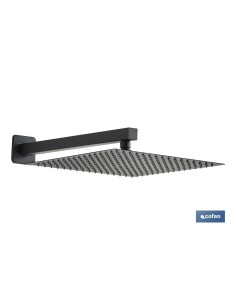 CONJUNTO DE DUCHA EMPOTRADA MONOMANDO CUADRADA NEGRO MATE 2