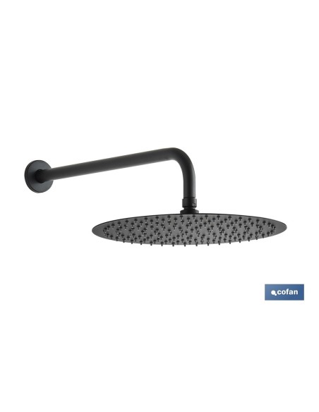 CONJUNTO DE DUCHA EMPOTRADA MONOMANDO REDONDA NEGRO MATE