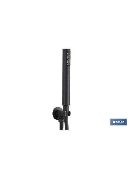 CONJUNTO DE DUCHA EMPOTRADA MONOMANDO REDONDA NEGRO MATE