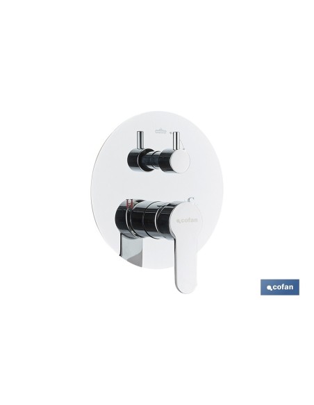 CONJUNTO DE DUCHA EMPOTRADA MONOMANDO REDONDA CROMADA