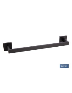 TOALLERO NEGRO MATE DE ACERO CON DISEÑO CUADRADO GAMA FAIAL 45 X 8 X 5,5 CM