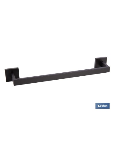 TOALLERO NEGRO MATE DE ACERO CON DISEÑO CUADRADO GAMA FAIAL 45 X 8 X 5,5 CM