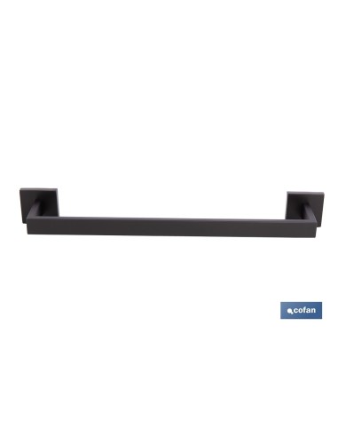 TOALLERO NEGRO MATE DE ACERO CON DISEÑO CUADRADO GAMA FAIAL 45 X 8 X 5,5 CM