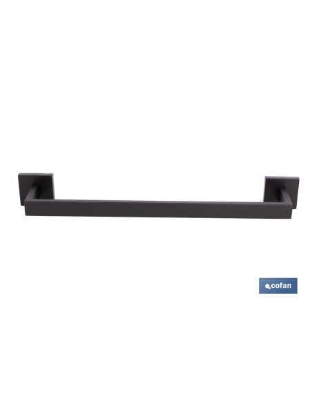 TOALLERO NEGRO MATE DE ACERO CON DISEÑO CUADRADO GAMA FAIAL 45 X 8 X 5,5 CM