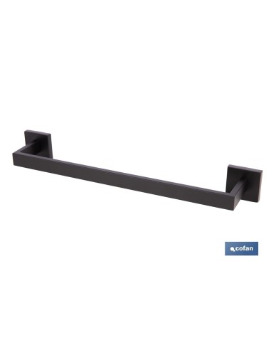 TOALLERO NEGRO MATE DE ACERO CON DISEÑO CUADRADO GAMA FAIAL 45 X 8 X 5,5 CM