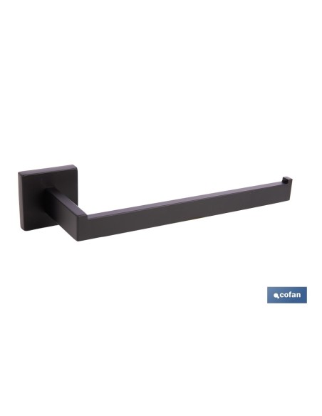 TOALLERO NEGRO MATE DE ACERO CON DISEÑO CUADRADO GAMA FAIAL 27 X 8 X 5,5 CM