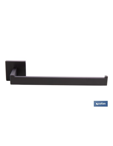 TOALLERO NEGRO MATE DE ACERO CON DISEÑO CUADRADO GAMA FAIAL 27 X 8 X 5,5 CM