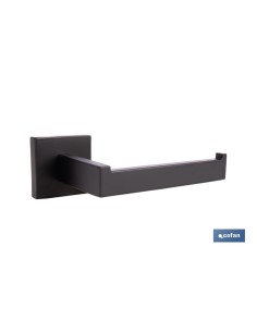 PORTARROLLOS/TOALLERO NEGRO MATE DE ACERO CON DISEÑO CUADRADO GAMA FAIAL 16 X 8 X 5,5 CM