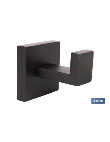 PERCHA NEGRA MATE DE ACERO CON DISEÑO CUADRADO GAMA FAIAL 5,5 X 6 X 5,5 CM