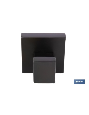 PERCHA NEGRA MATE DE ACERO CON DISEÑO CUADRADO GAMA FAIAL 5,5 X 6 X 5,5 CM