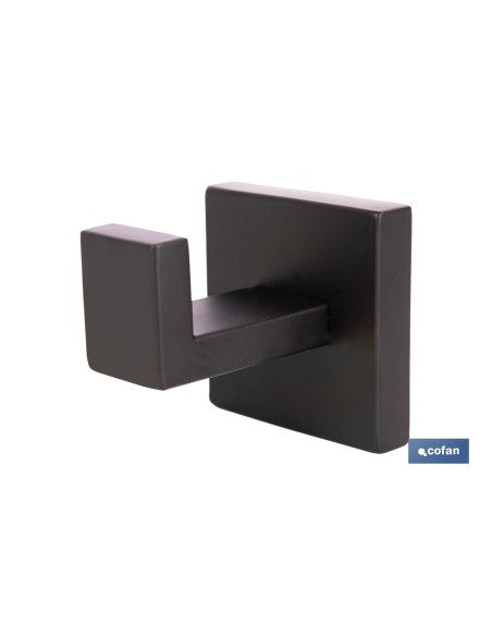 PERCHA NEGRA MATE DE ACERO CON DISEÑO CUADRADO GAMA FAIAL 5,5 X 6 X 5,5 CM