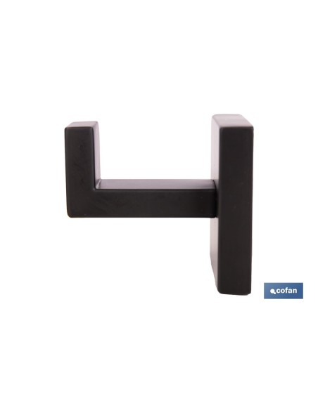 PERCHA NEGRA MATE DE ACERO CON DISEÑO CUADRADO GAMA FAIAL 5,5 X 6 X 5,5 CM
