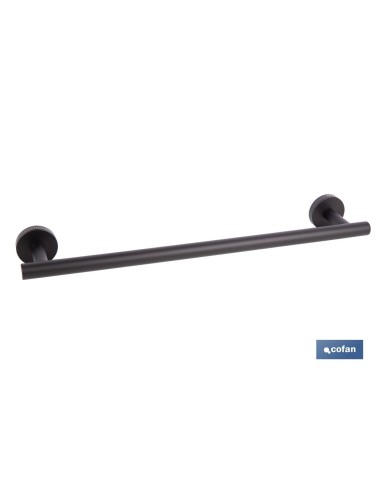 TOALLERO NEGRO MATE DE ACERO CON DISEÑO REDONDO GAMA RIBEIRA 45 X 8 X 5 CM