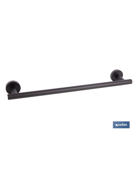 TOALLERO NEGRO MATE DE ACERO CON DISEÑO REDONDO GAMA RIBEIRA 45 X 8 X 5 CM