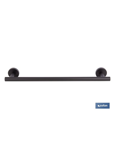 TOALLERO NEGRO MATE DE ACERO CON DISEÑO REDONDO GAMA RIBEIRA 45 X 8 X 5 CM
