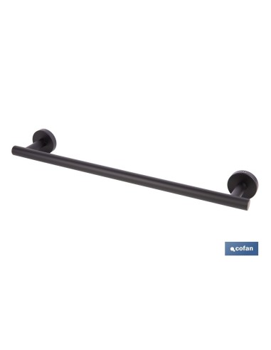 TOALLERO NEGRO MATE DE ACERO CON DISEÑO REDONDO GAMA RIBEIRA 45 X 8 X 5 CM
