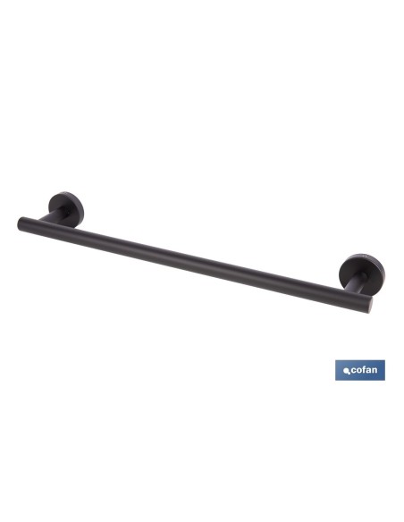TOALLERO NEGRO MATE DE ACERO CON DISEÑO REDONDO GAMA RIBEIRA 45 X 8 X 5 CM