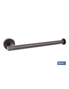 TOALLERO NEGRO MATE DE ACERO CON DISEÑO REDONDO GAMA RIBEIRA 28 X 8 X 5 CM