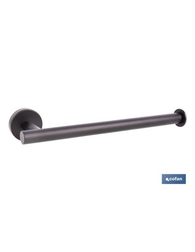 TOALLERO NEGRO MATE DE ACERO CON DISEÑO REDONDO GAMA RIBEIRA 28 X 8 X 5 CM