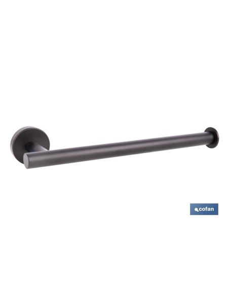 TOALLERO NEGRO MATE DE ACERO CON DISEÑO REDONDO GAMA RIBEIRA 28 X 8 X 5 CM