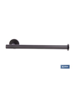 TOALLERO NEGRO MATE DE ACERO CON DISEÑO REDONDO GAMA RIBEIRA 28 X 8 X 5 CM 2