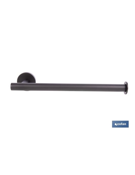 TOALLERO NEGRO MATE DE ACERO CON DISEÑO REDONDO GAMA RIBEIRA 28 X 8 X 5 CM