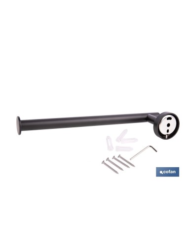 TOALLERO NEGRO MATE DE ACERO CON DISEÑO REDONDO GAMA RIBEIRA 28 X 8 X 5 CM