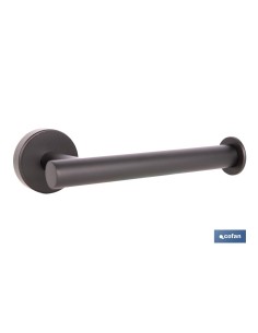 PORTARROLLOS/TOALLERO NEGRO MATE DE ACERO CON DISEÑO REDONDO GAMA RIBEIRA 16,5 X 8 X 5 CM