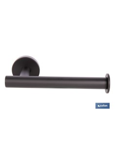 PORTARROLLOS/TOALLERO NEGRO MATE DE ACERO CON DISEÑO REDONDO GAMA RIBEIRA 16,5 X 8 X 5 CM 2