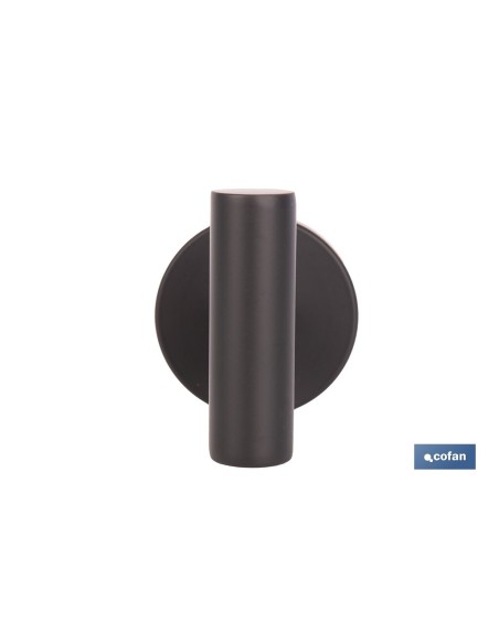 PERCHA NEGRA MATE DE ACERO CON DISEÑO REDONDO GAMA RIBEIRA 5 X 5 X 6 CM