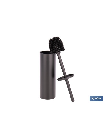 ESCOBILLERO PARA INODORO NEGRO MATE DE ACERO GAMA RIBEIRA 9,1 X 9,1 X 39 CM