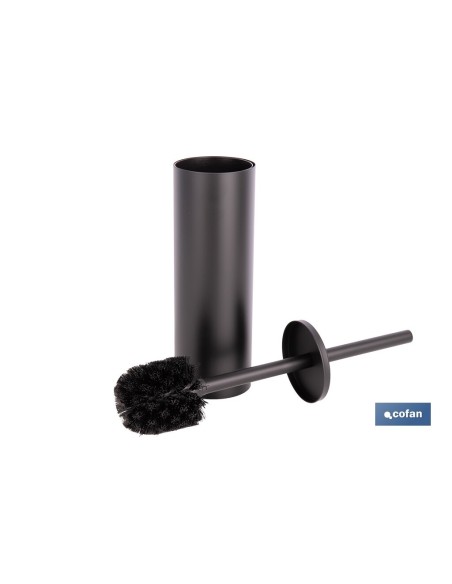 ESCOBILLERO PARA INODORO NEGRO MATE DE ACERO GAMA RIBEIRA 9,1 X 9,1 X 39 CM