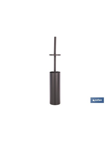 ESCOBILLERO PARA INODORO NEGRO MATE DE ACERO GAMA RIBEIRA 9,1 X 9,1 X 39 CM