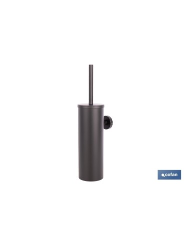 ESCOBILLERO DE PARED PARA INODORO NEGRO MATE DE ACERO GAMA RIBEIRA 9,1 X 12,9 X 39 CM