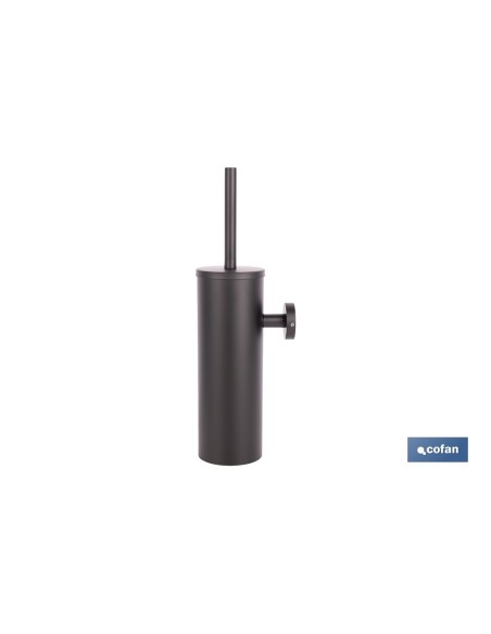 ESCOBILLERO DE PARED PARA INODORO NEGRO MATE DE ACERO GAMA RIBEIRA 9,1 X 12,9 X 39 CM