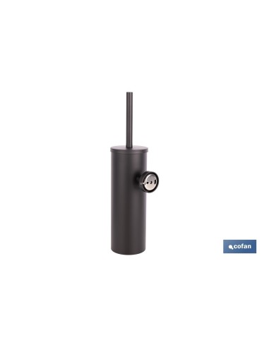 ESCOBILLERO DE PARED PARA INODORO NEGRO MATE DE ACERO GAMA RIBEIRA 9,1 X 12,9 X 39 CM
