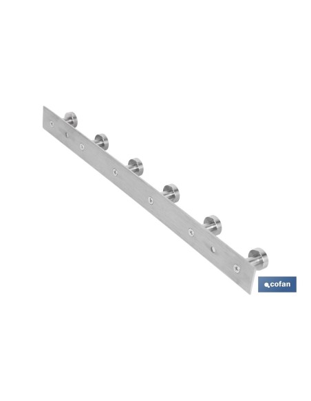 PERCHERO DE PARED DE ACERO INOXIDABLE 304 CON 6 POMOS 33,51 X 2,7 X 2,8 CM