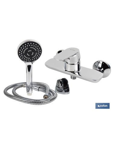 SET GRIFO MONOMANDO DUCHA, SOPORTE,FLEXO,MANGO,40 mm MODELO RIFT