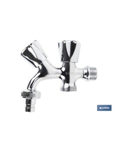 PACK DE 2 GRIFOS DE DOBLE SALIDA DE AGUA PARA LAVADORA / LAVAVAJILLAS