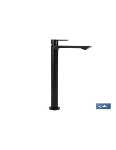 GRIFO ALTO MONOMANDO PARA LAVABO NEGRO MATE MODELO KERCH 25mm