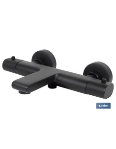 GRIFO TERMOSTATICO BAÑERA NEGRO MATE MODELO KERCH 2
