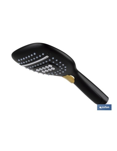 MANGO DUCHA NEGRO MATE 3 FUNCIONES