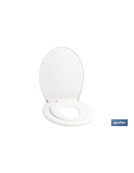 TAPA WC FORMA OVAL CON ASIENTO PARA NIÑOS 44.7 x 37.1 CM