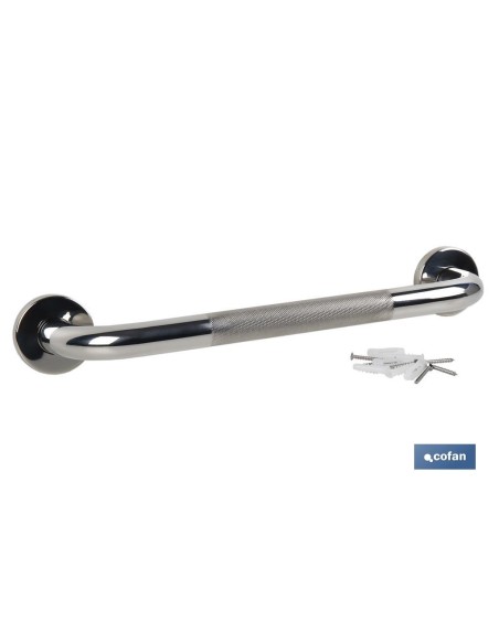 BARRA DE APOYO RECTA ANTIDESLIZANTE DE ACERO INOXIDABLE 304 (30 X 2.5 CM)