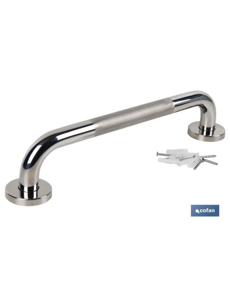 BARRA DE APOYO RECTA ANTIDESLIZANTE DE ACERO INOXIDABLE 304 (30 X 2.5 CM)
