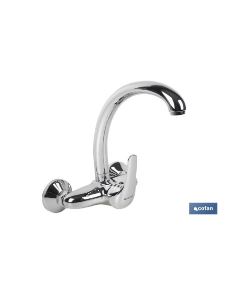 GRIFO DE COCINA/ LAVADERO MONOMANDO PARA PARED CON CAÑO ALTO
