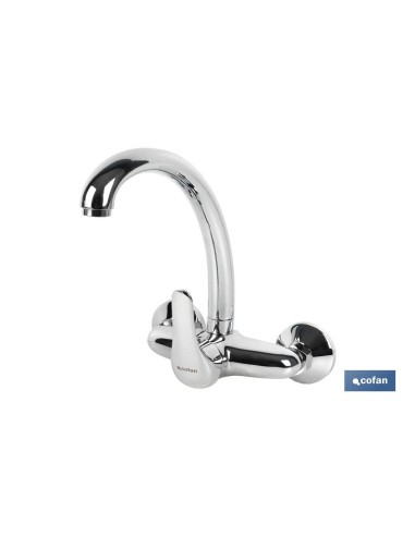 GRIFO DE COCINA/ LAVADERO MONOMANDO PARA PARED CON CAÑO ALTO