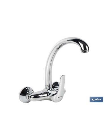 GRIFO DE COCINA/ LAVADERO MONOMANDO PARA PARED CON CAÑO ALTO
