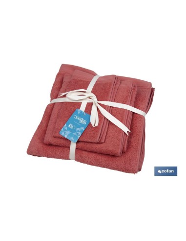 JUEGO DE 3 TOALLAS CORAL 580 G/M2 GAMA JAMAICA 30X50 50X100 70X140 CM